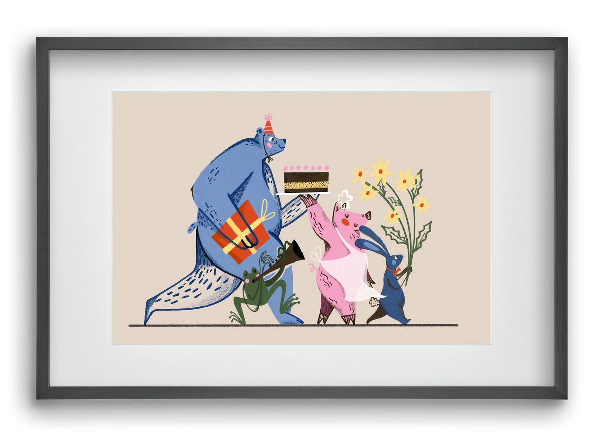 Greetings From The Forest, 60x40 cm (45x30 cm), Fekete keret, paszpartuval