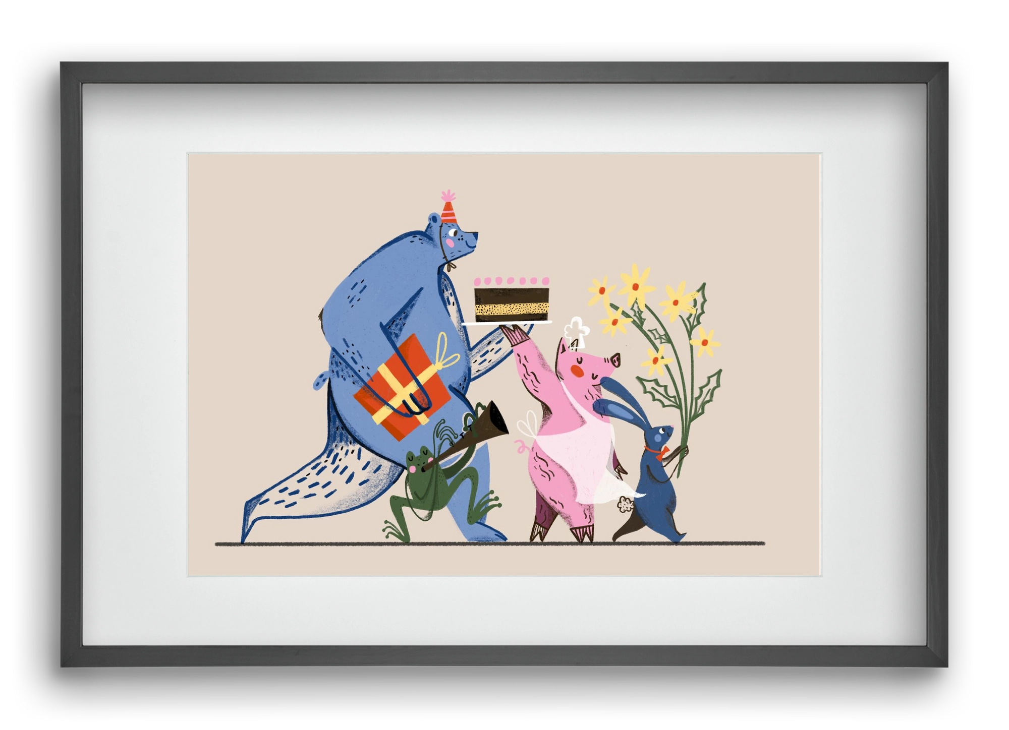 Greetings From The Forest, 60x40 cm (45x30 cm), Fekete keret, paszpartuval