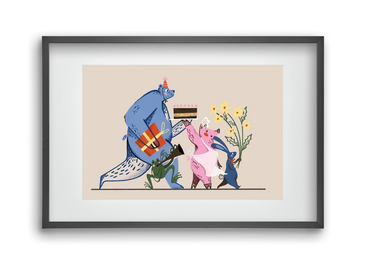 Greetings From The Forest, 45x30 cm (30x20 cm), Fekete keret, paszpartuval