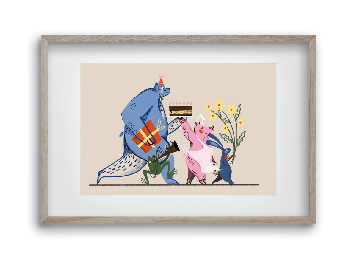 Greetings From The Forest, 45x30 cm (30x20 cm), Tölgy keret, paszpartuval