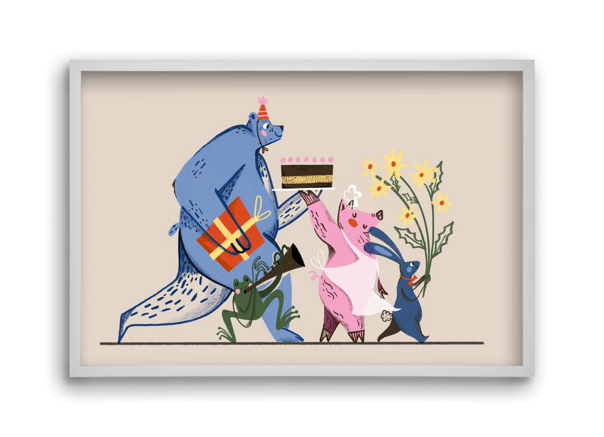 Greetings From The Forest, 45x30 cm (45x30 cm), Fehér keret