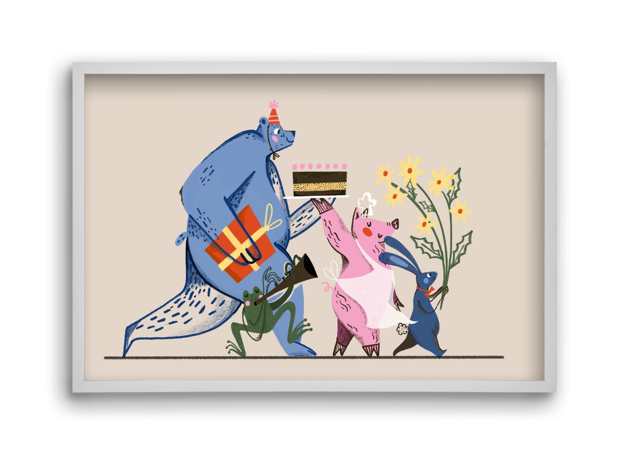 Greetings From The Forest, 45x30 cm (45x30 cm), Fehér keret