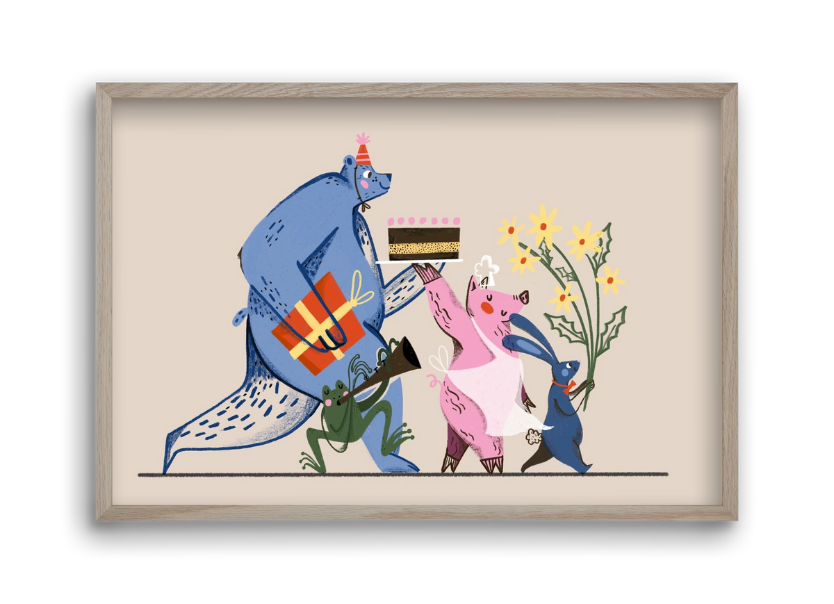 Greetings From The Forest, 45x30 cm (45x30 cm), Tölgy keret