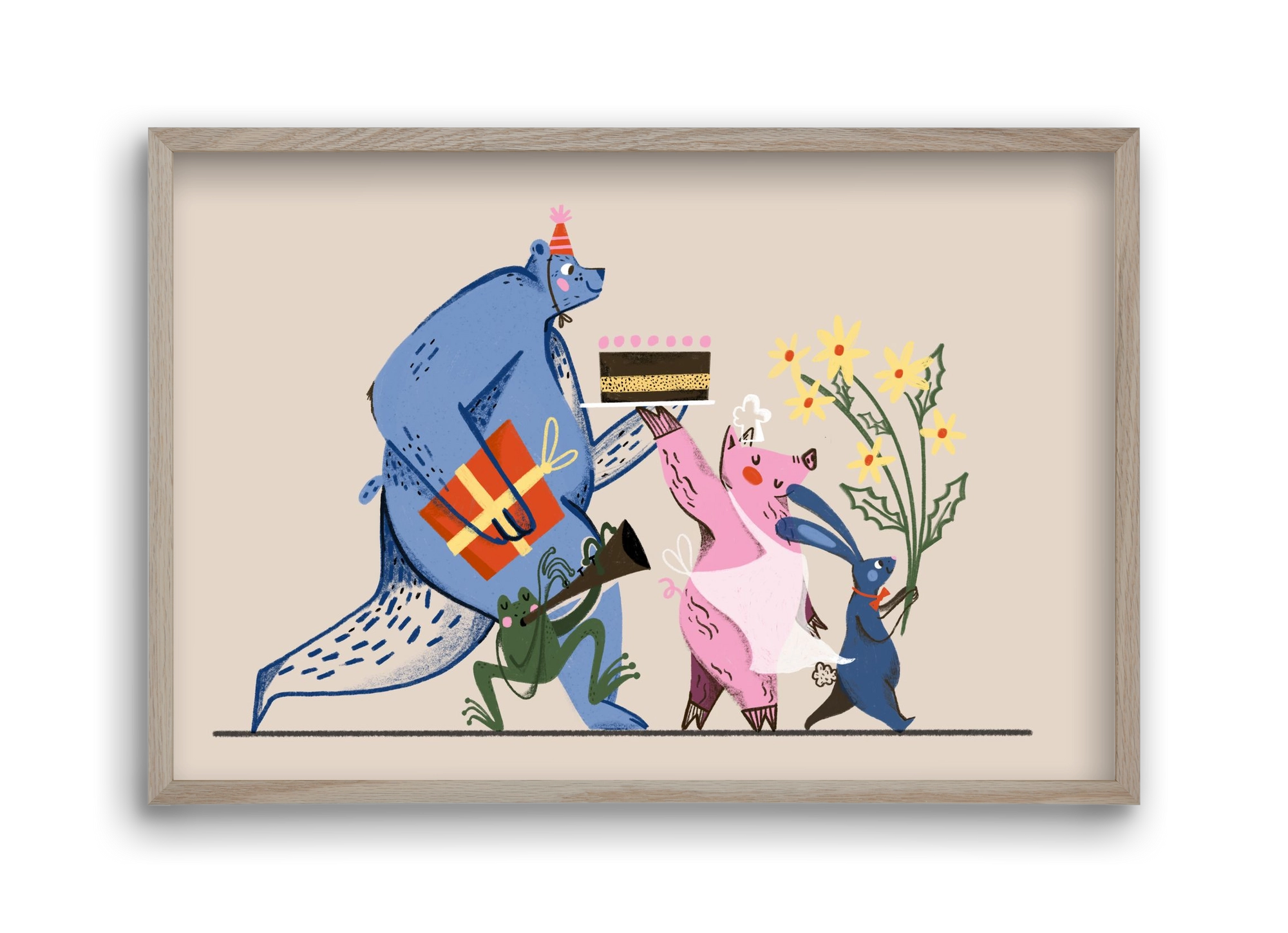 Greetings From The Forest, 45x30 cm (45x30 cm), Tölgy keret