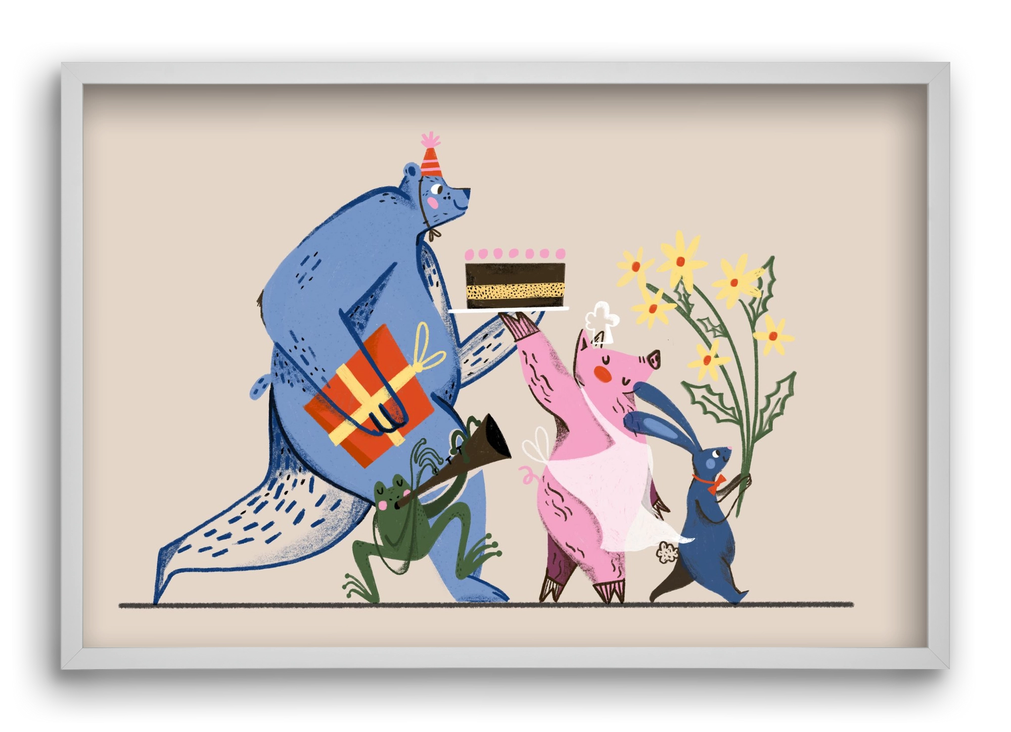 Greetings From The Forest, 60x40 cm (60x40 cm), Fehér keret