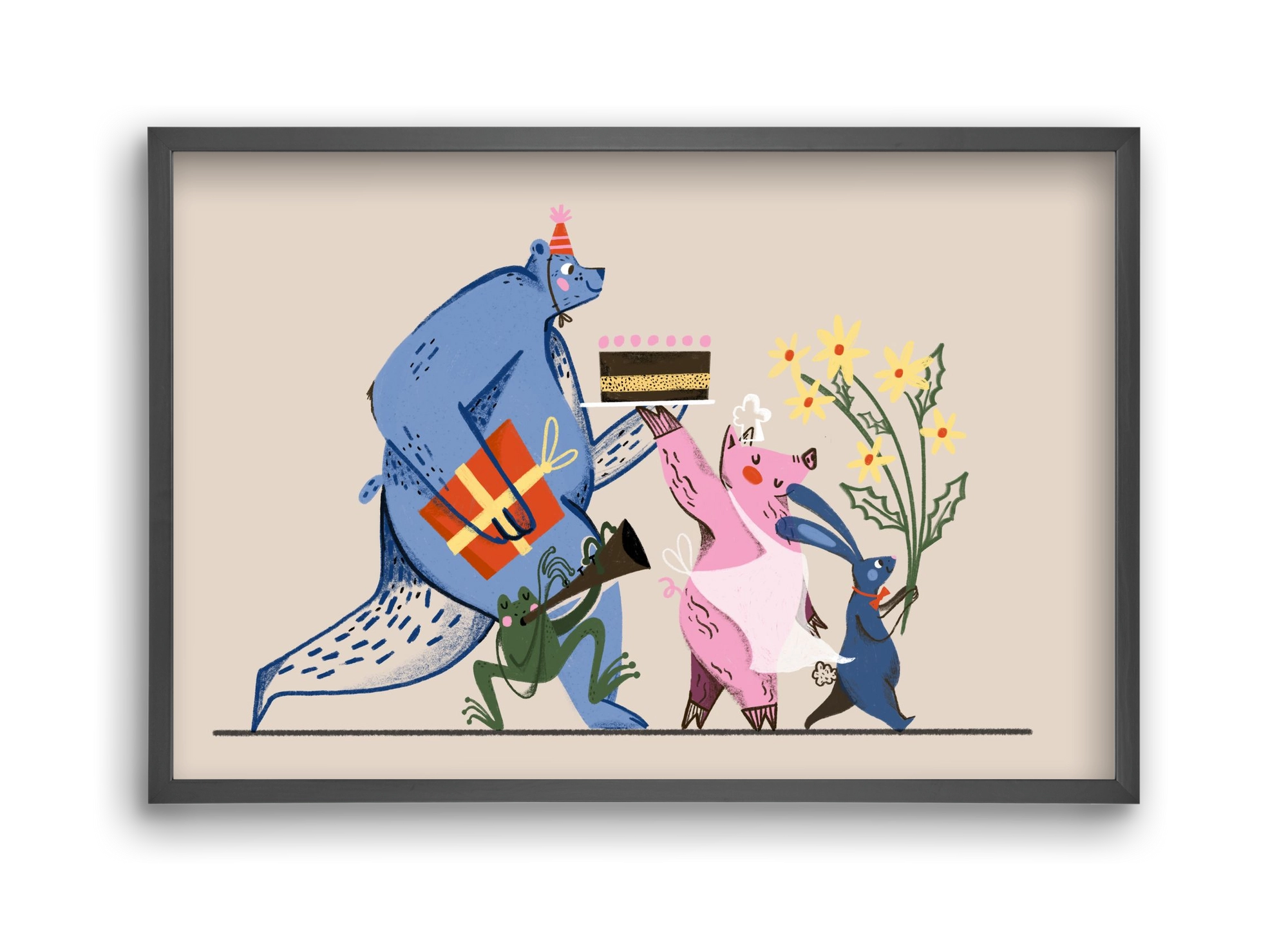 Greetings From The Forest, 45x30 cm (45x30 cm), Fekete keret