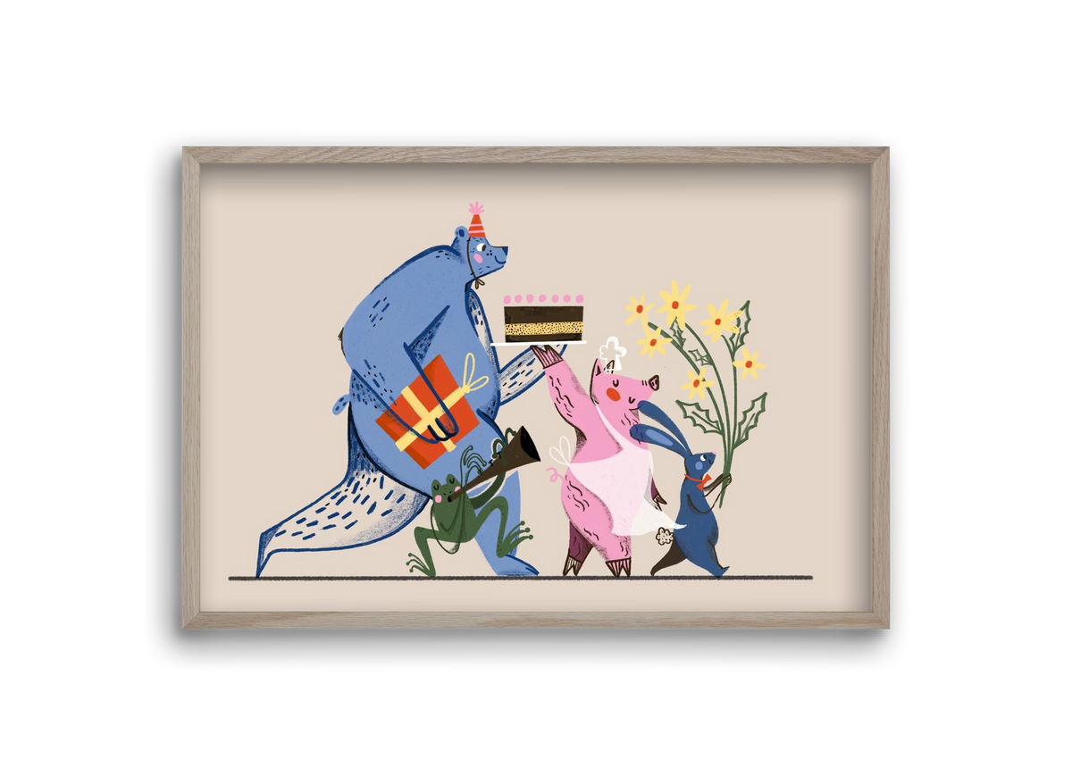 Greetings From The Forest, 30x20 cm (30x20 cm), Tölgy keret