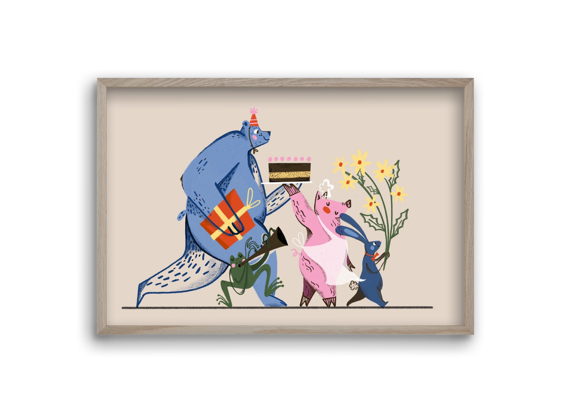 Greetings From The Forest, 30x20 cm (30x20 cm), Tölgy keret