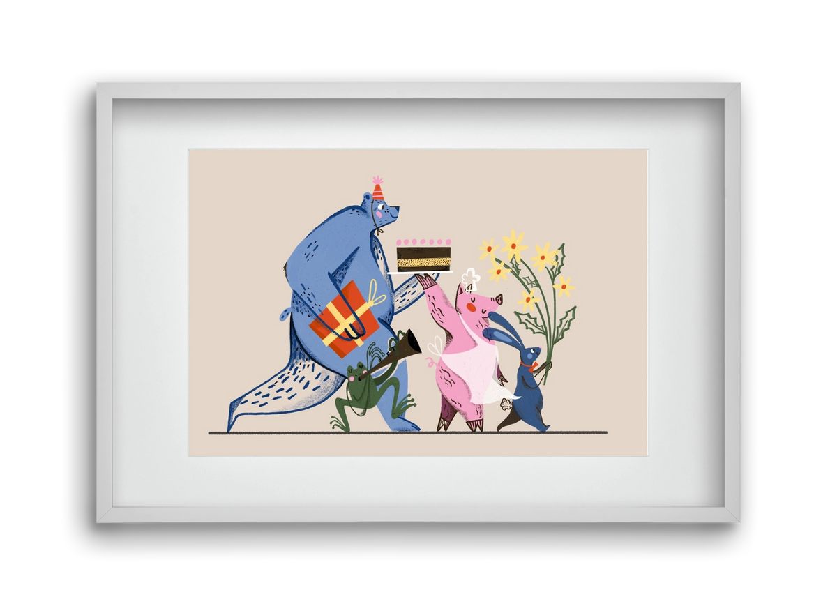 Greetings From The Forest, 45x30 cm (30x20 cm), Fehér keret, paszpartuval