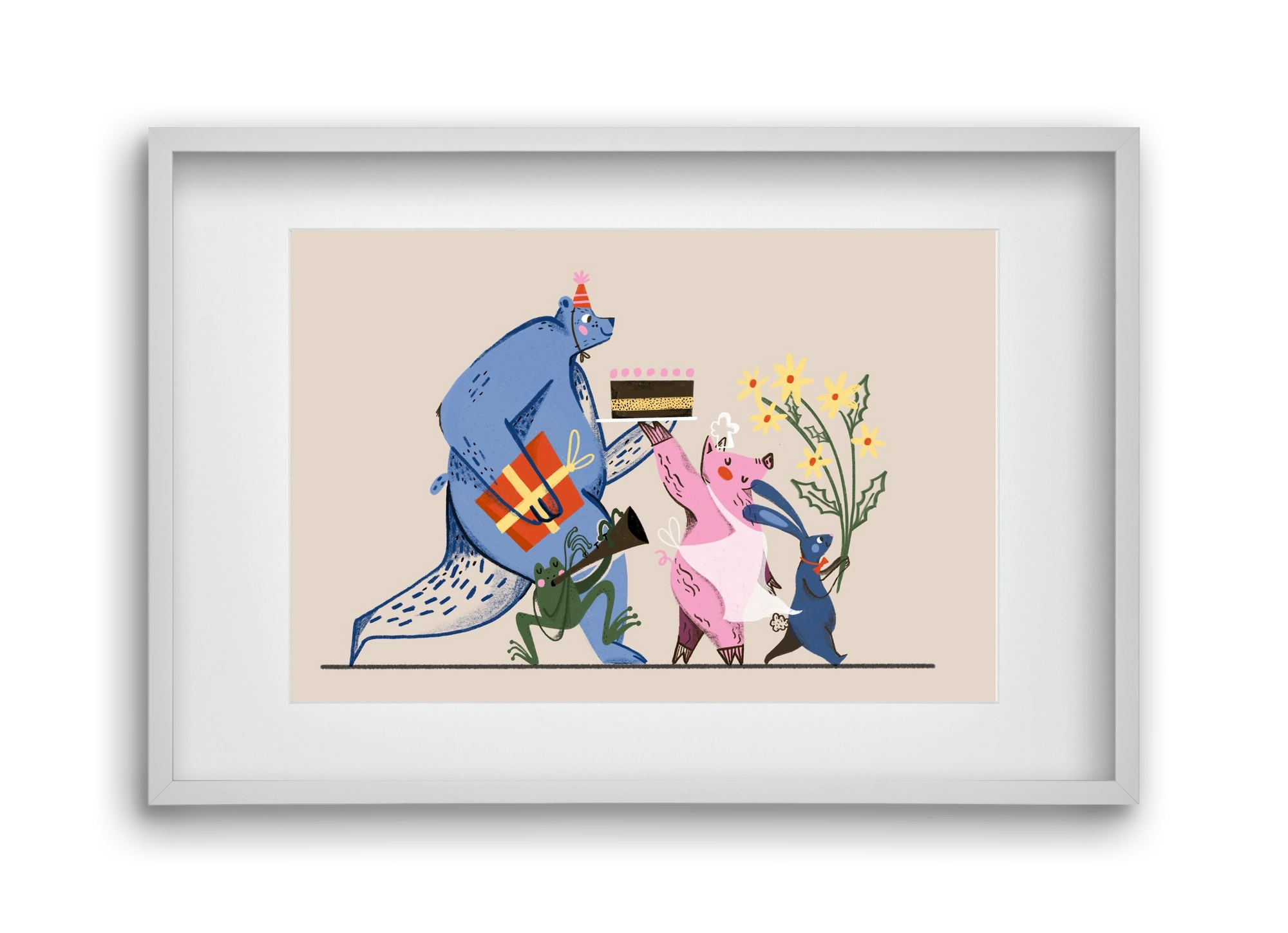 Greetings From The Forest, 45x30 cm (30x20 cm), Fehér keret, paszpartuval