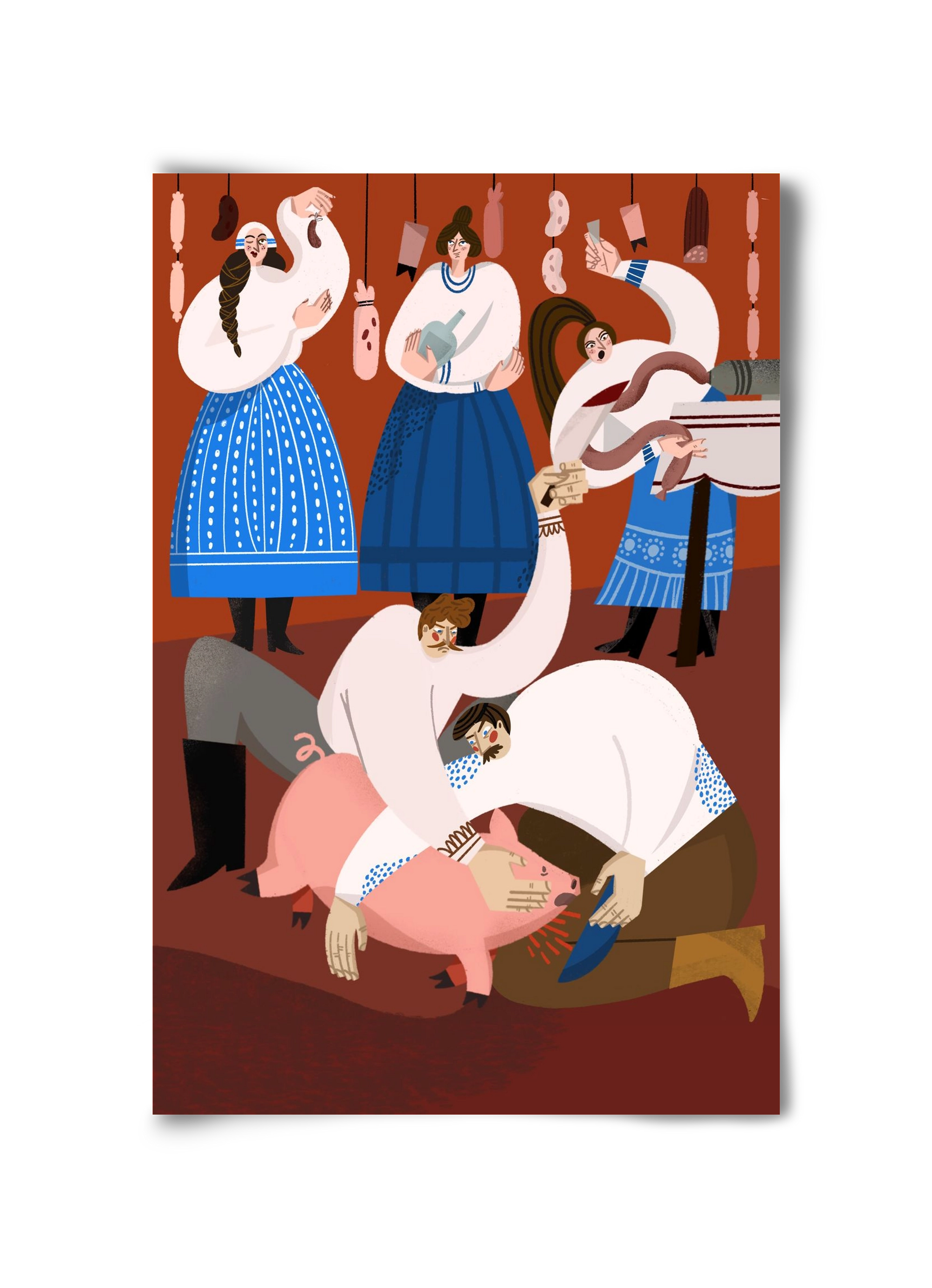 Pig Slaughter, 30x45 cm, Keret nélkül