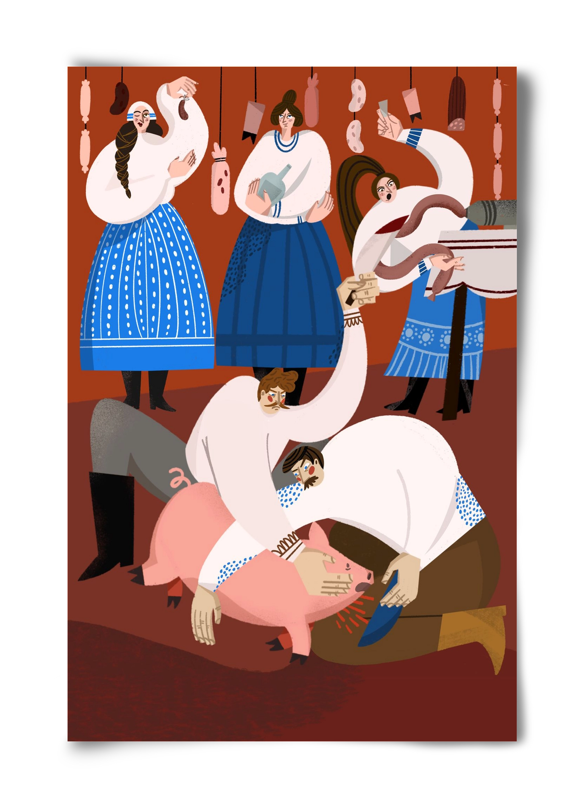 Pig Slaughter, 40x60 cm, Keret nélkül