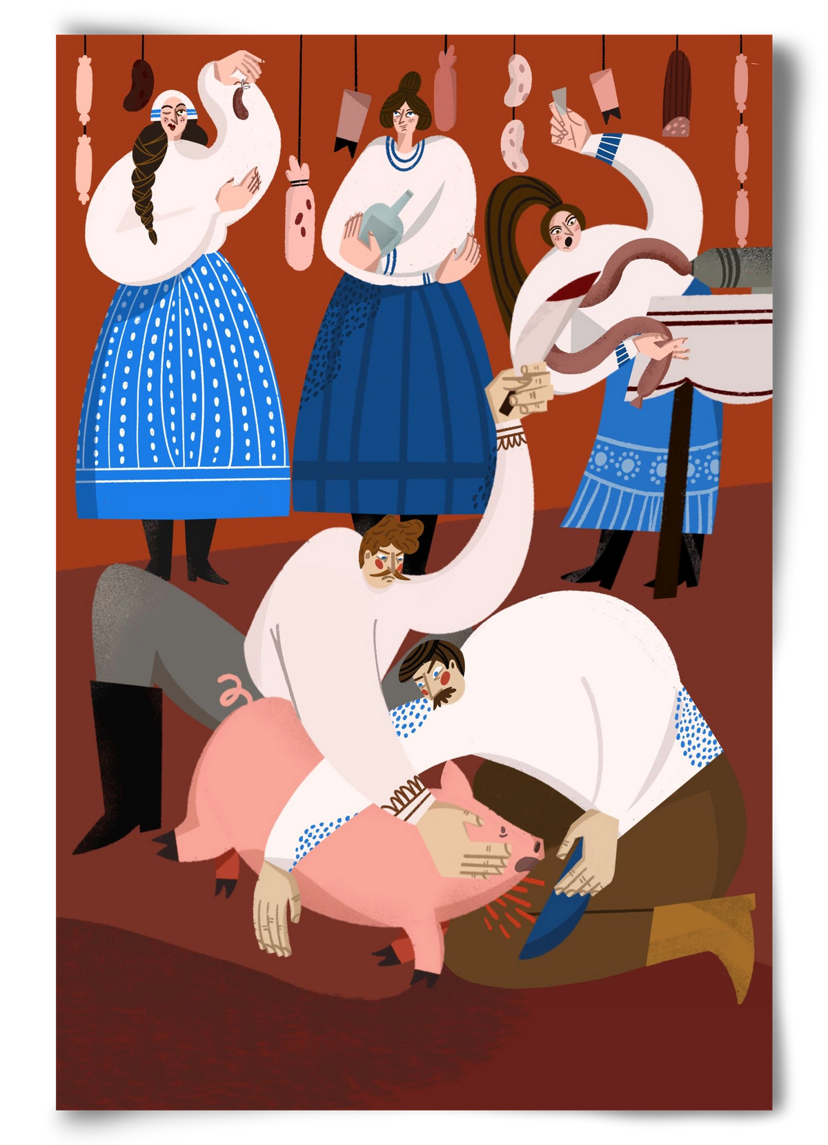 Pig Slaughter, 60x90 cm, Keret nélkül