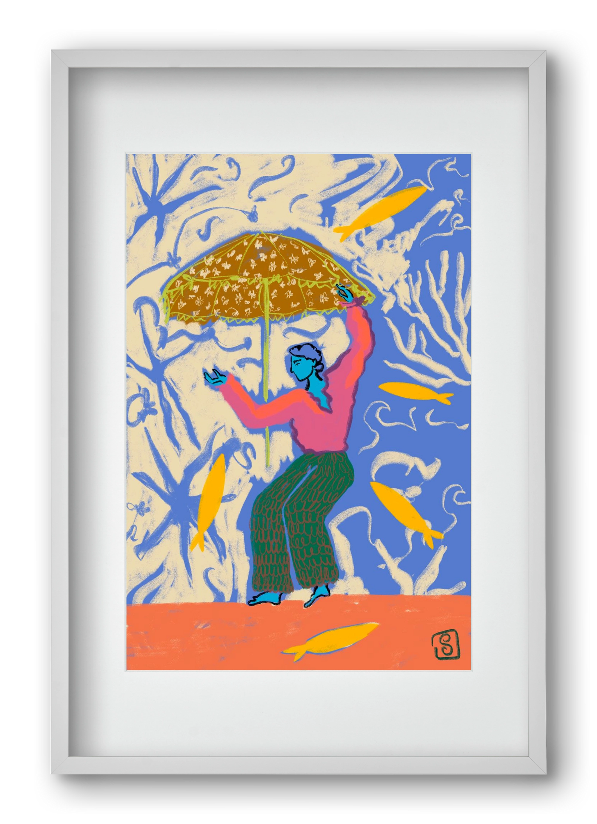 SEA DANCER, 40x60 cm (30x45 cm), Fehér keret, paszpartuval