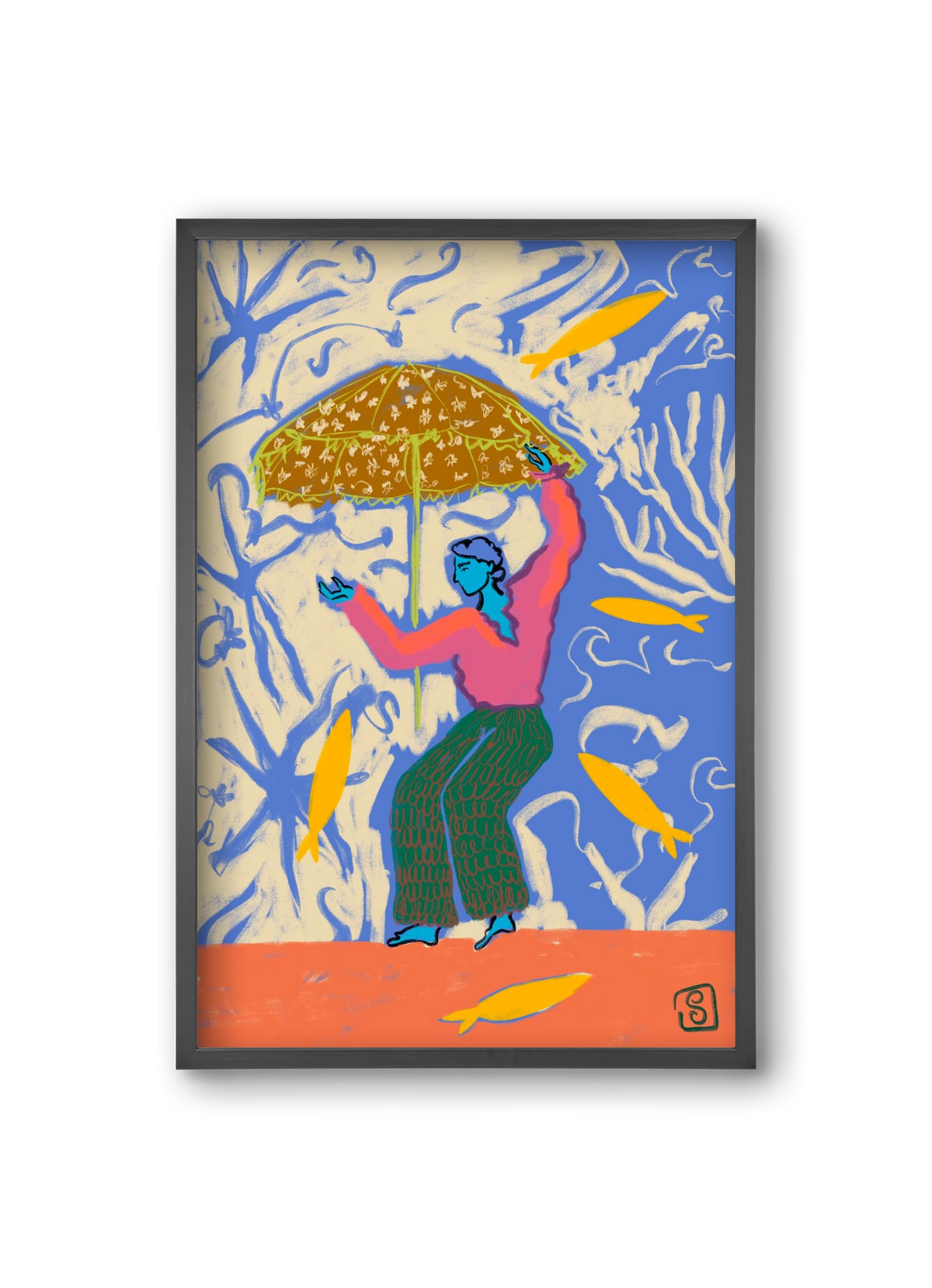 SEA DANCER, 20x30 cm (20x30 cm), Fekete keret