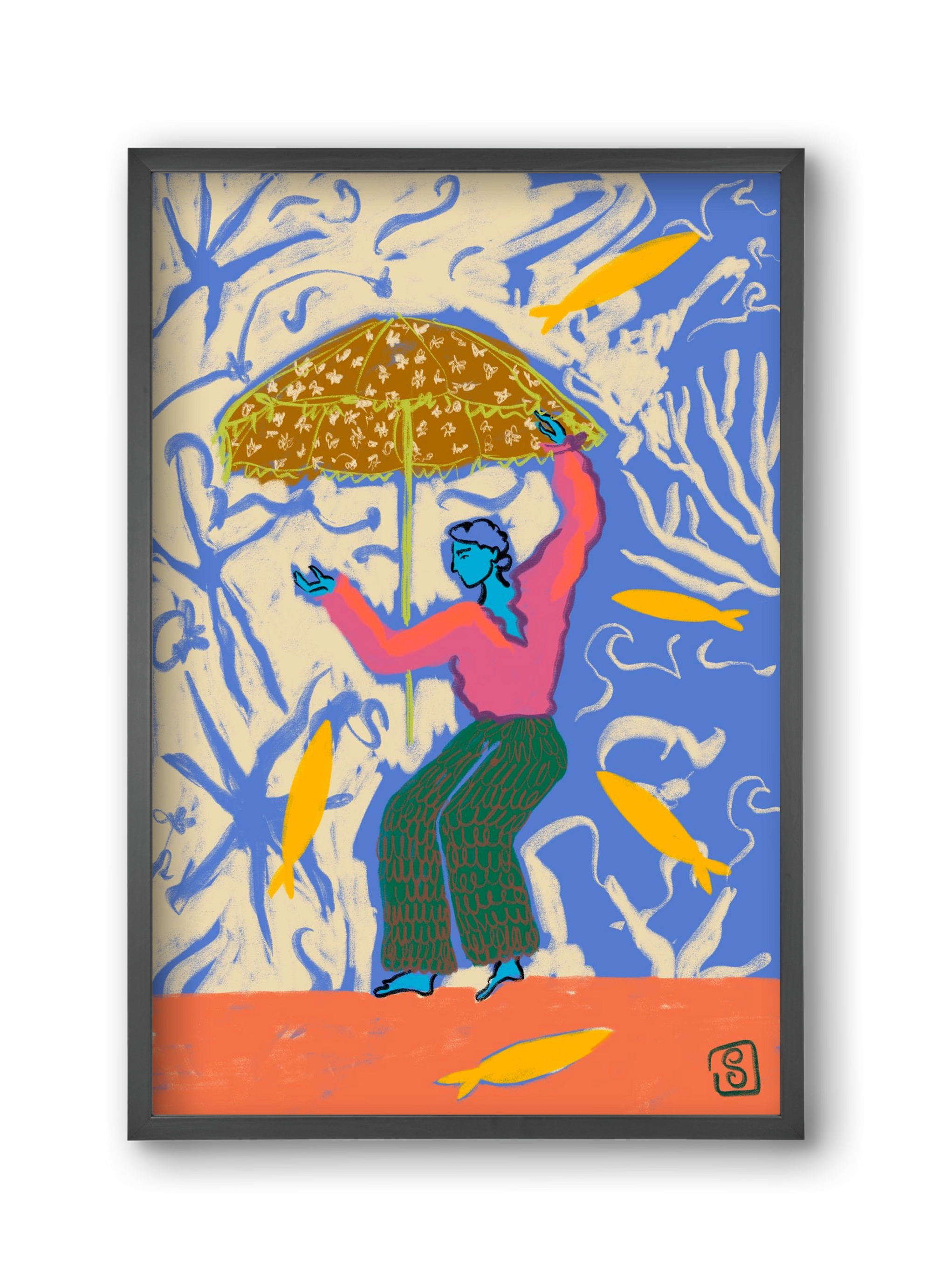 SEA DANCER, 30x45 cm (30x45 cm), Fekete keret