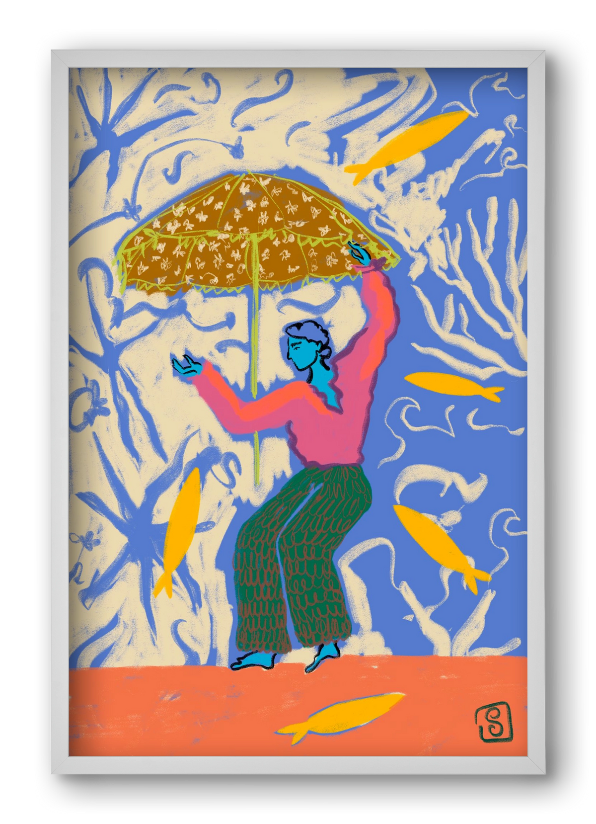 SEA DANCER, 40x60 cm (40x60 cm), Fehér keret