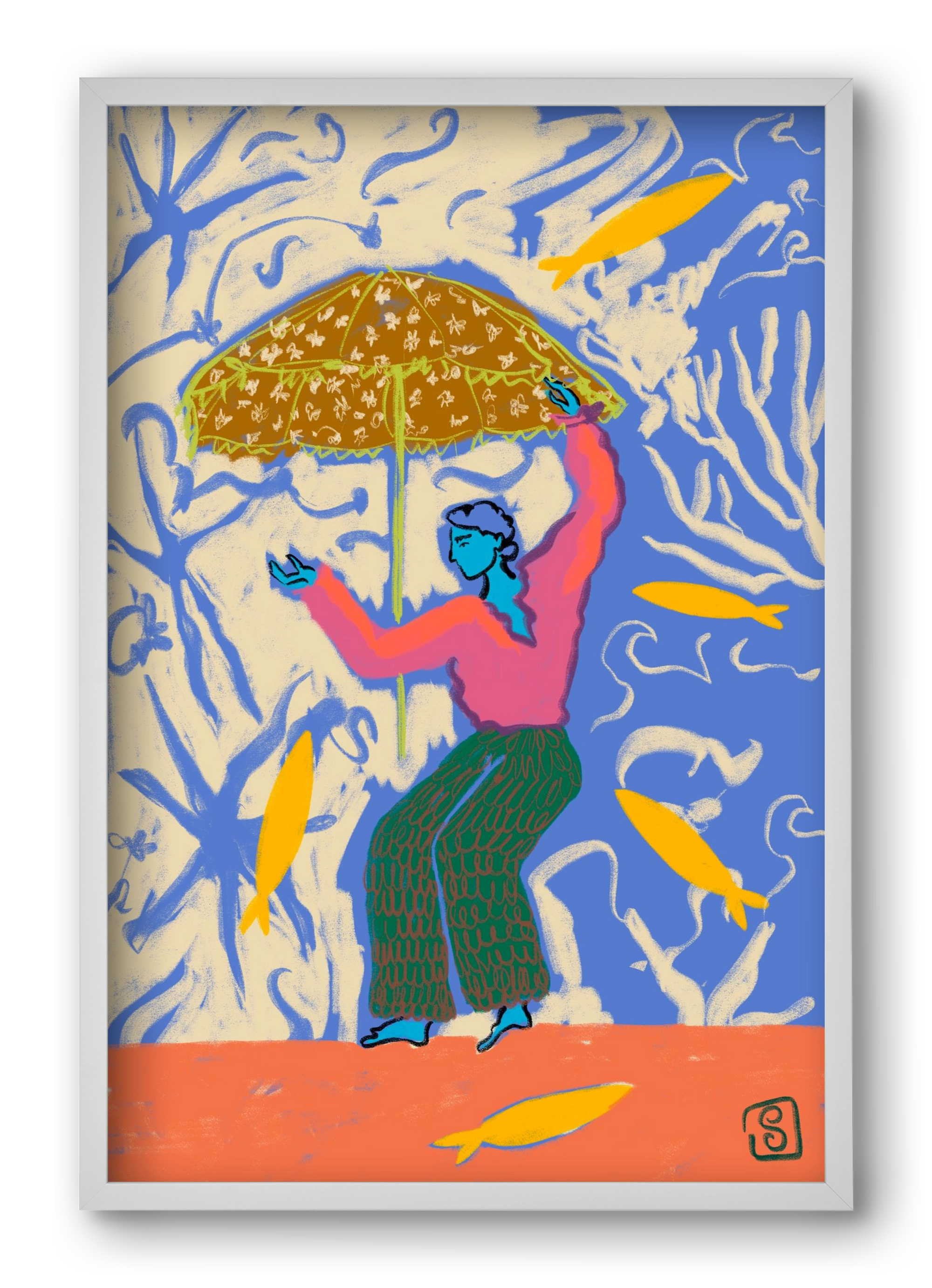 SEA DANCER, 40x60 cm (40x60 cm), Fehér keret