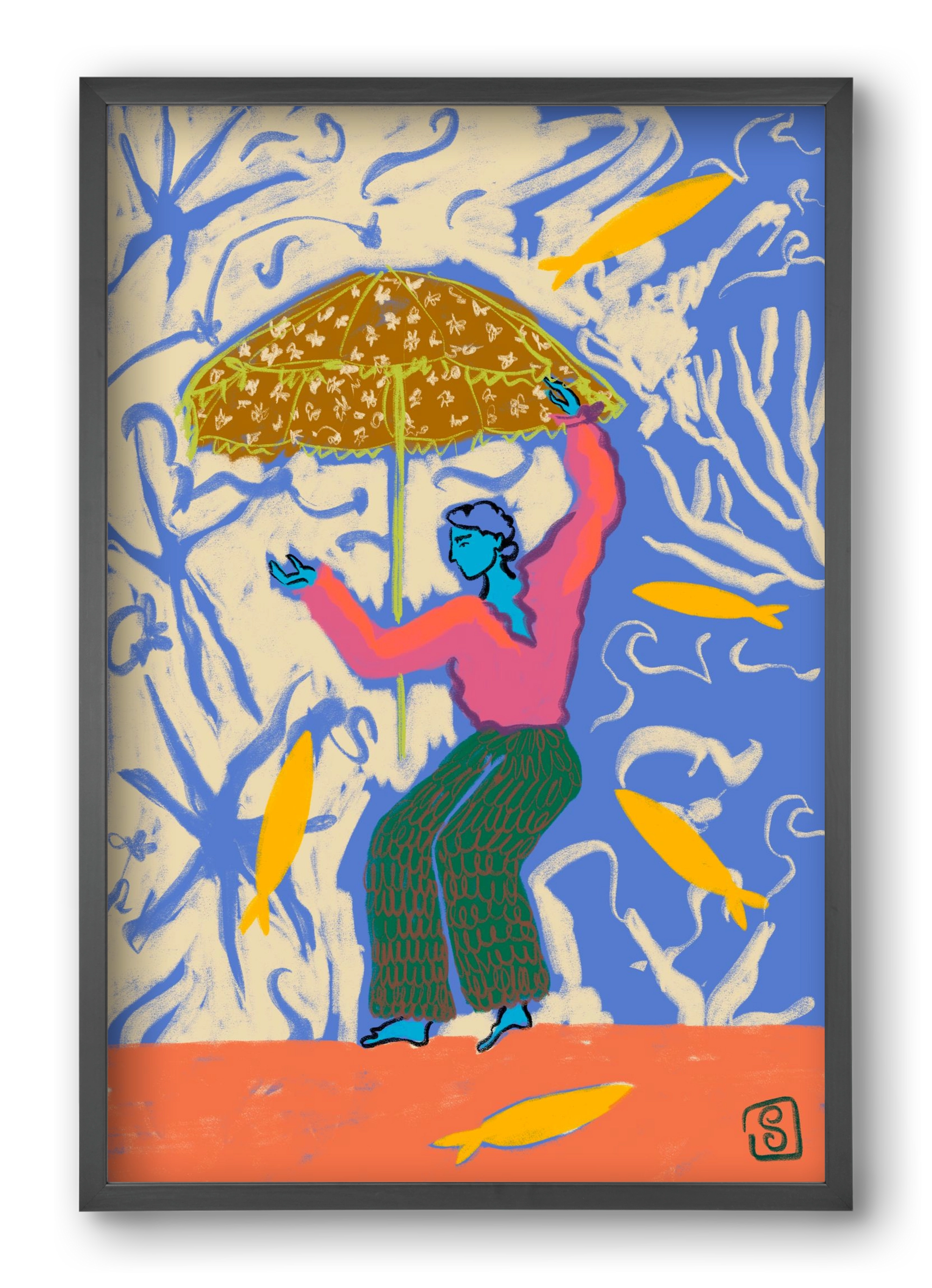 SEA DANCER, 40x60 cm (40x60 cm), Fekete keret