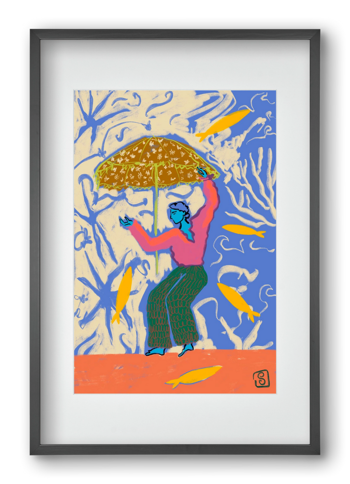 SEA DANCER, 40x60 cm (30x45 cm), Fekete keret, paszpartuval