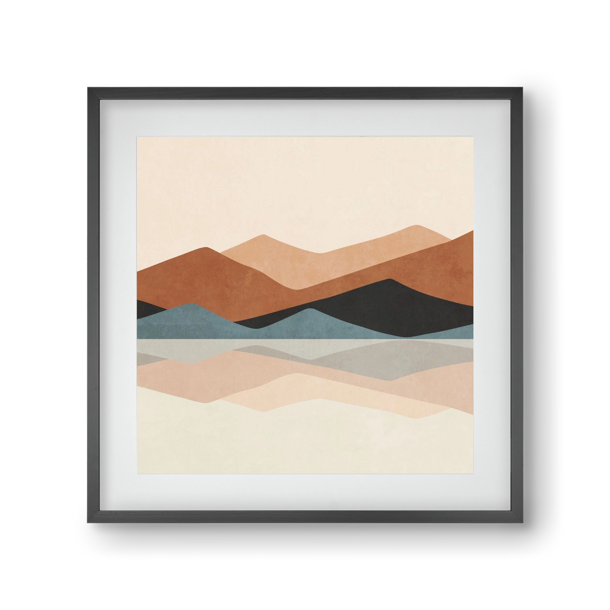 MINIMAL TROPICAL ART - LANDSCAPE 02, 30x30 cm (20x20 cm), Fekete keret, paszpartuval
