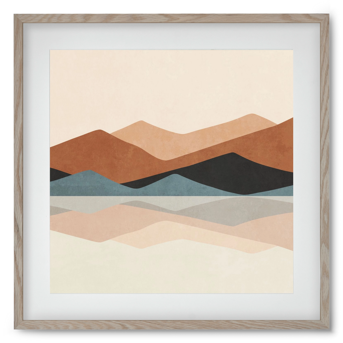 MINIMAL TROPICAL ART - LANDSCAPE 02, 50x50 cm (40x40 cm), Tölgy keret, paszpartuval