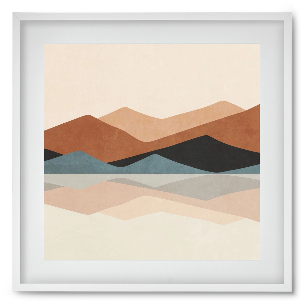 MINIMAL TROPICAL ART - LANDSCAPE 02, 50x50 cm (40x40 cm), Fehér keret, paszpartuval