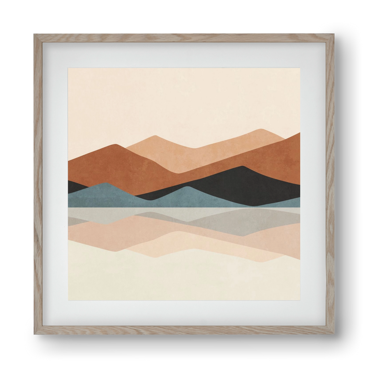 MINIMAL TROPICAL ART - LANDSCAPE 02, 40x40 cm (30x30 cm), Tölgy keret, paszpartuval