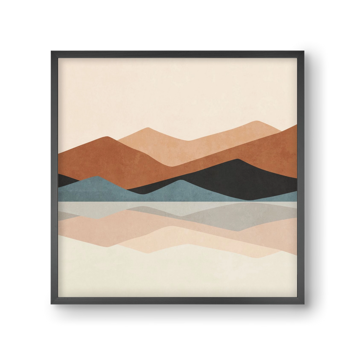 MINIMAL TROPICAL ART - LANDSCAPE 02, 30x30 cm (30x30 cm), Fekete keret