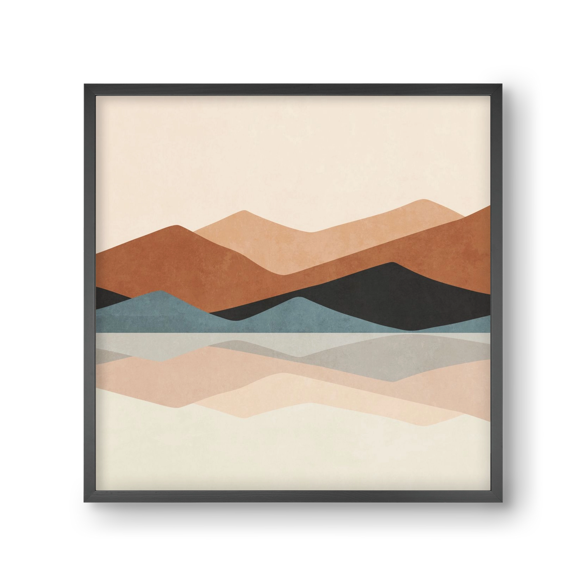 MINIMAL TROPICAL ART - LANDSCAPE 02, 30x30 cm (30x30 cm), Fekete keret