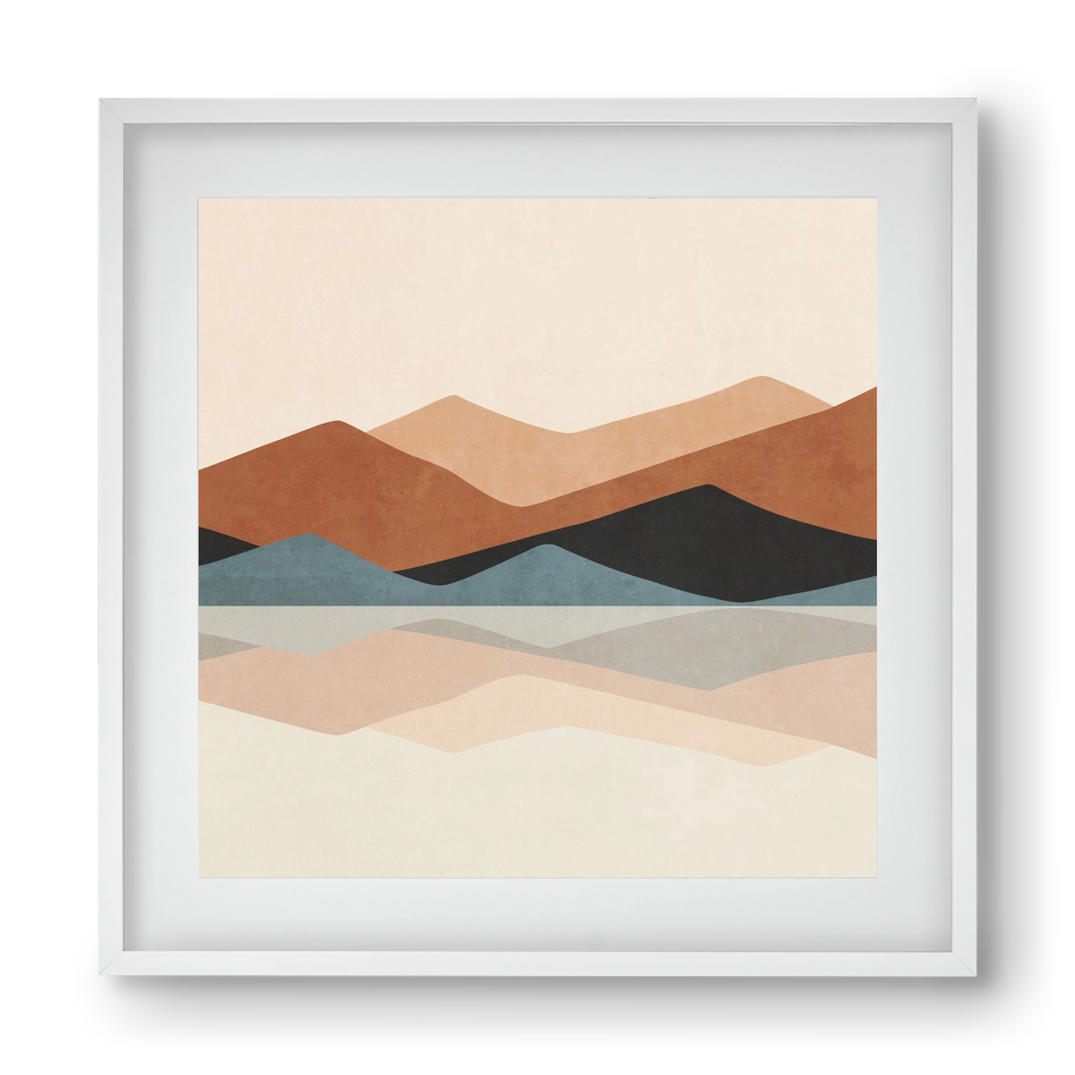 MINIMAL TROPICAL ART - LANDSCAPE 02, 40x40 cm (30x30 cm), Fehér keret, paszpartuval