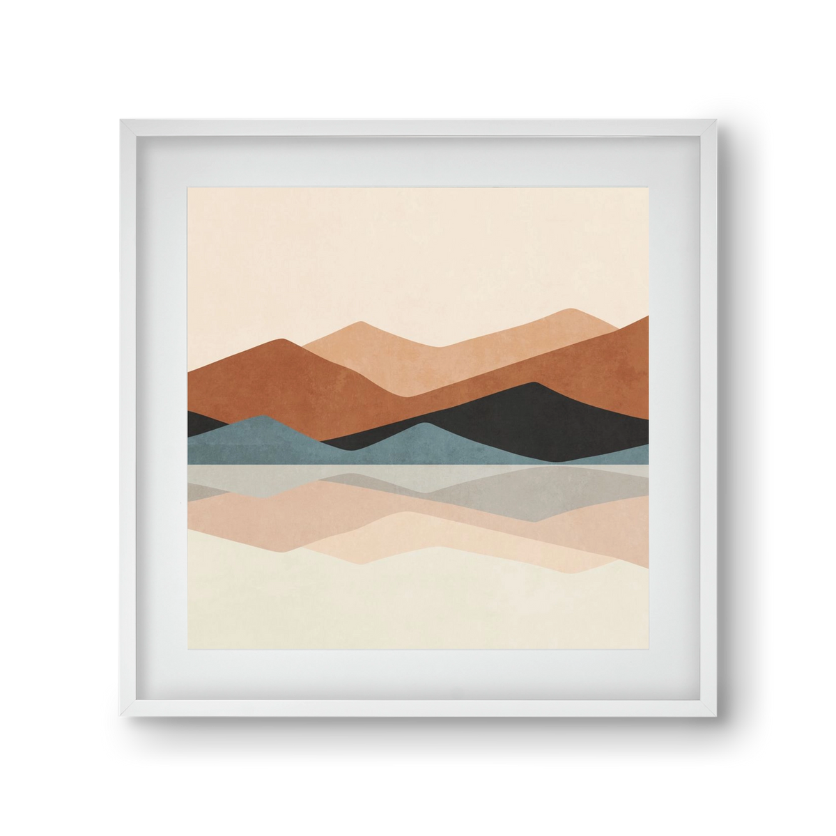 MINIMAL TROPICAL ART - LANDSCAPE 02, 30x30 cm (20x20 cm), Fehér keret, paszpartuval