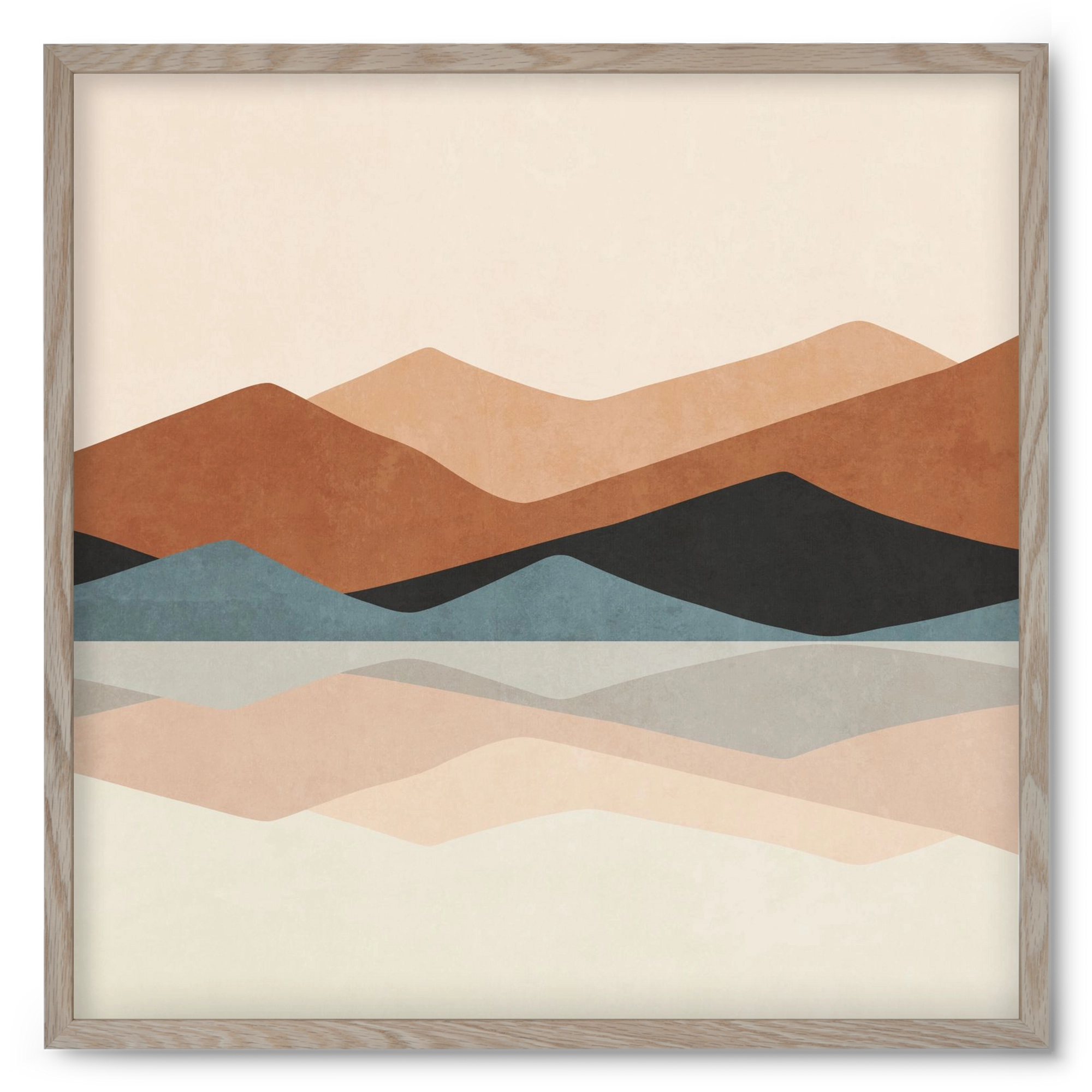 MINIMAL TROPICAL ART - LANDSCAPE 02, 50x50 cm (50x50 cm), Tölgy keret