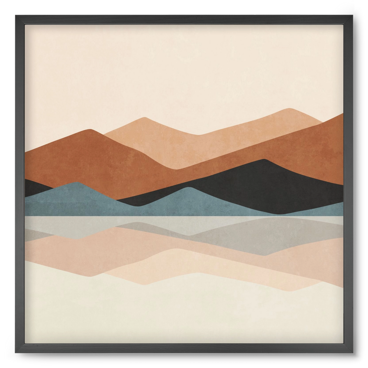 MINIMAL TROPICAL ART - LANDSCAPE 02, 50x50 cm (50x50 cm), Fekete keret