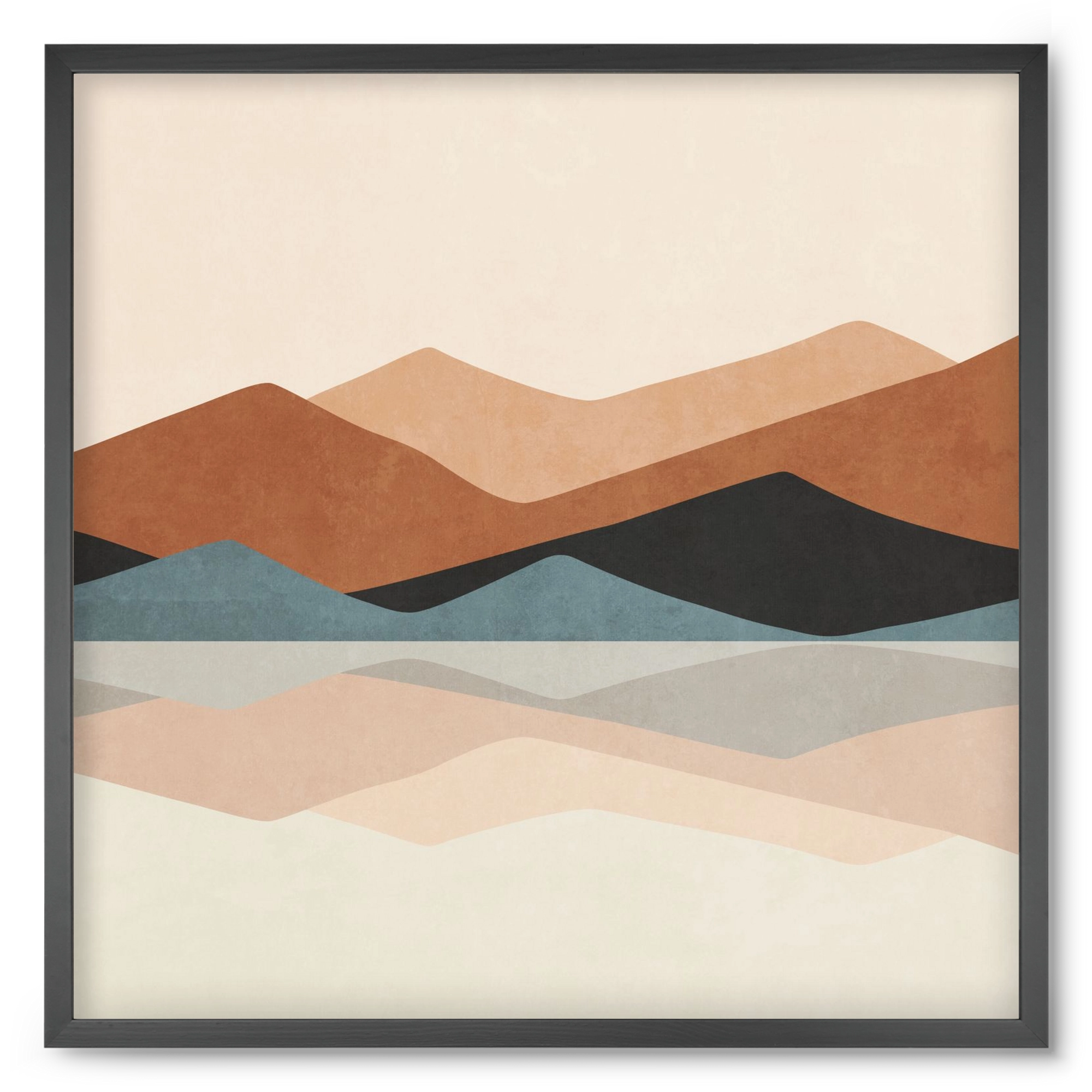 MINIMAL TROPICAL ART - LANDSCAPE 02, 50x50 cm (50x50 cm), Fekete keret