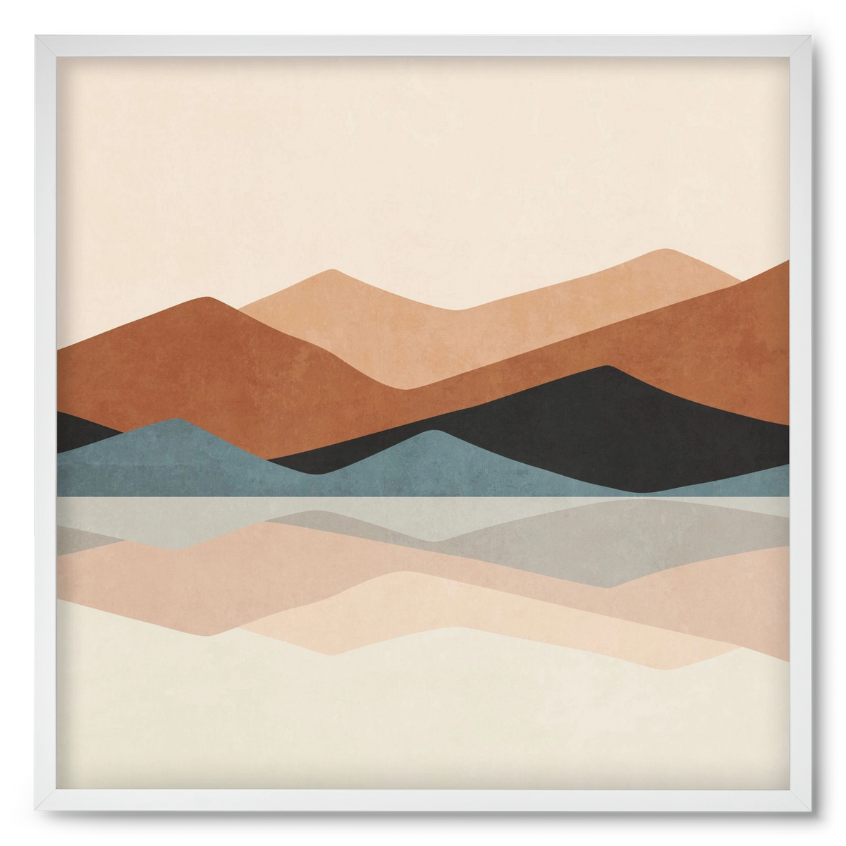 MINIMAL TROPICAL ART - LANDSCAPE 02, 50x50 cm (50x50 cm), Fehér keret