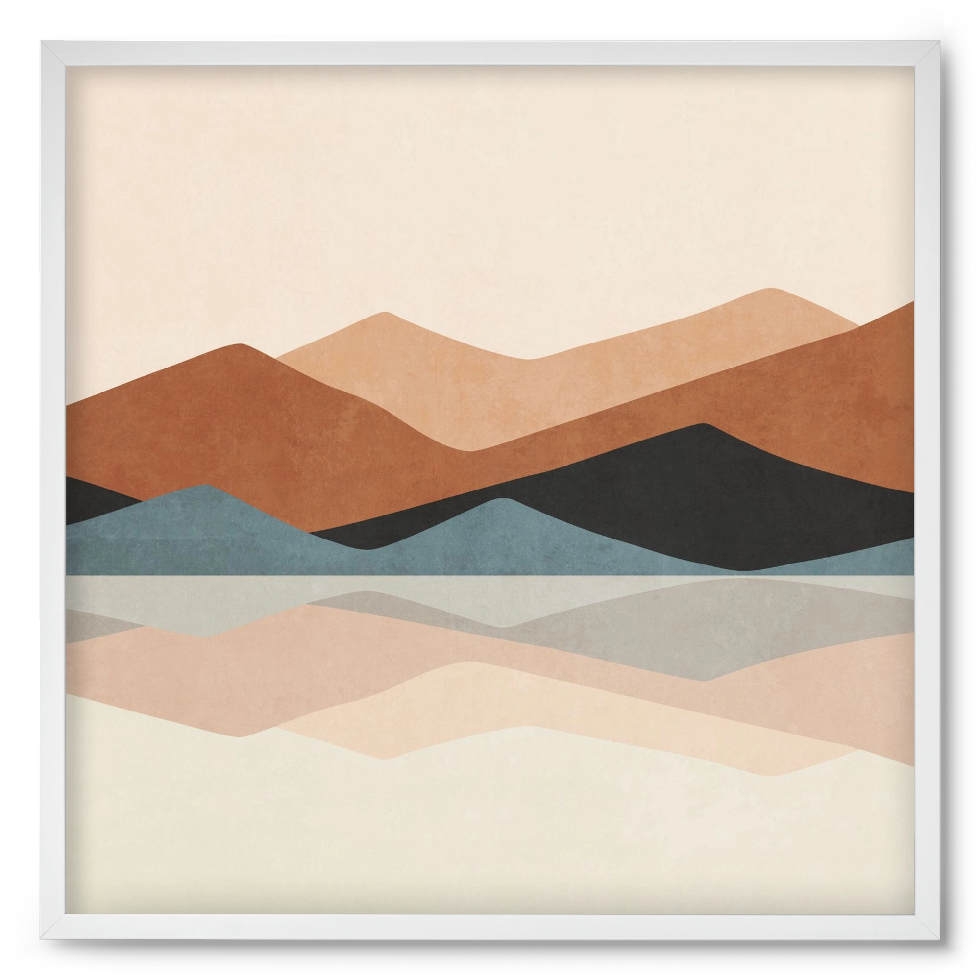 MINIMAL TROPICAL ART - LANDSCAPE 02, 50x50 cm (50x50 cm), Fehér keret