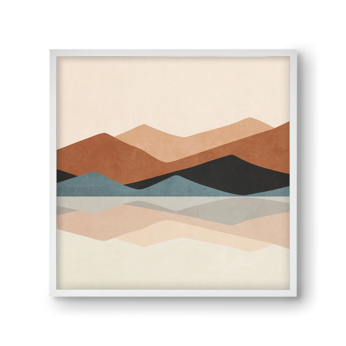 MINIMAL TROPICAL ART - LANDSCAPE 02, 30x30 cm (30x30 cm), Fehér keret