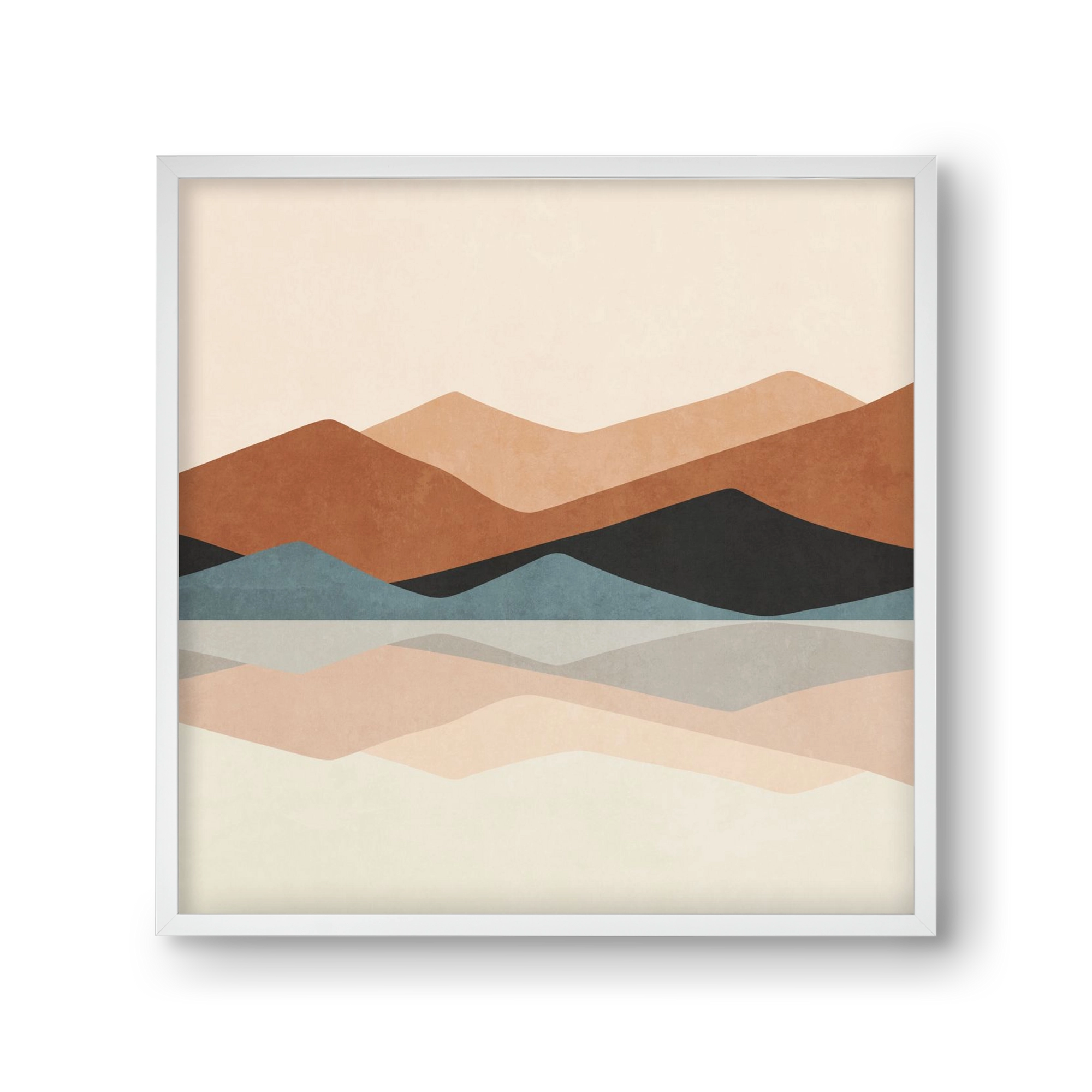 MINIMAL TROPICAL ART - LANDSCAPE 02, 30x30 cm (30x30 cm), Fehér keret