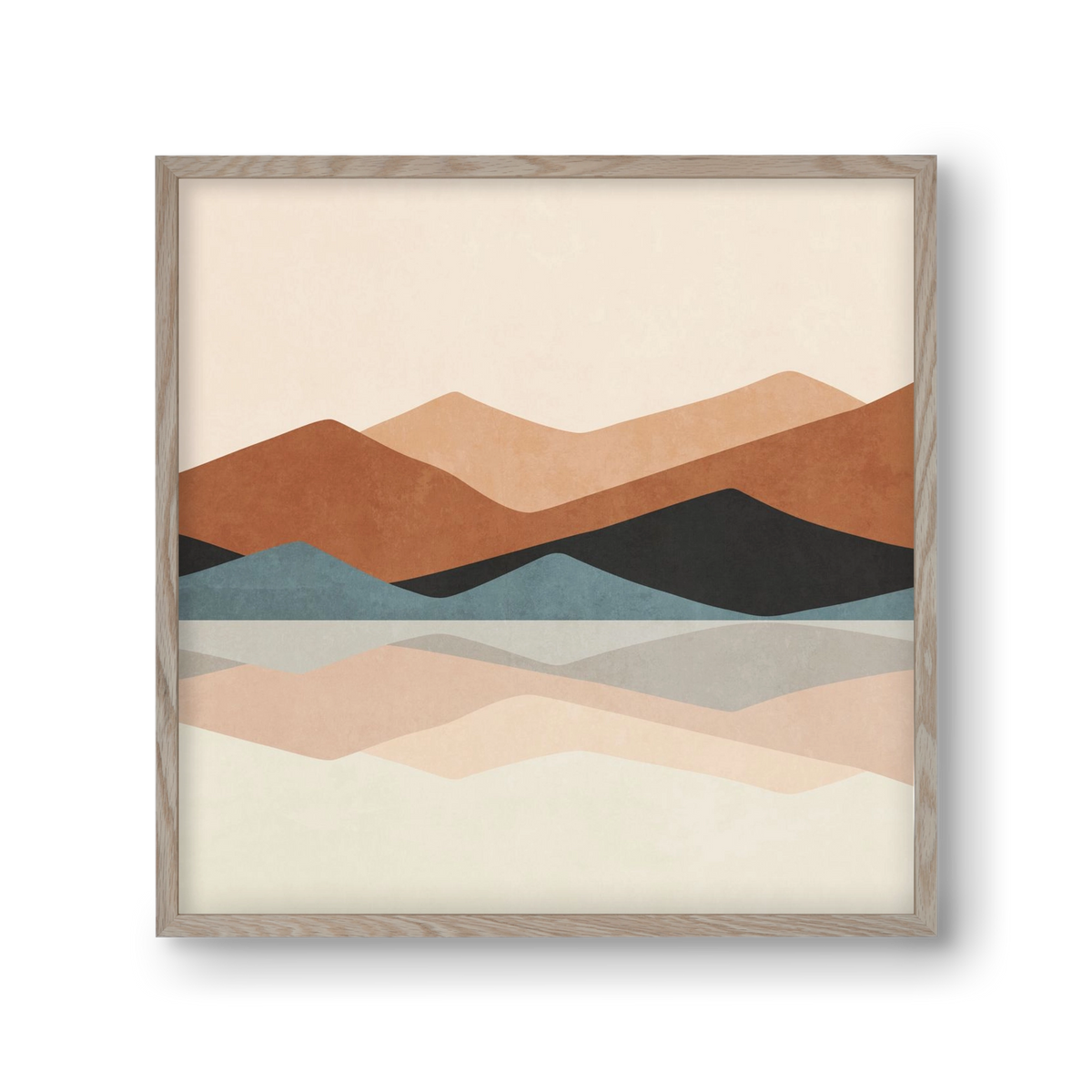 MINIMAL TROPICAL ART - LANDSCAPE 02, 30x30 cm (30x30 cm), Tölgy keret