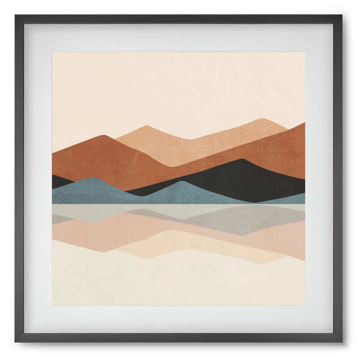 MINIMAL TROPICAL ART - LANDSCAPE 02, 50x50 cm (40x40 cm), Fekete keret, paszpartuval