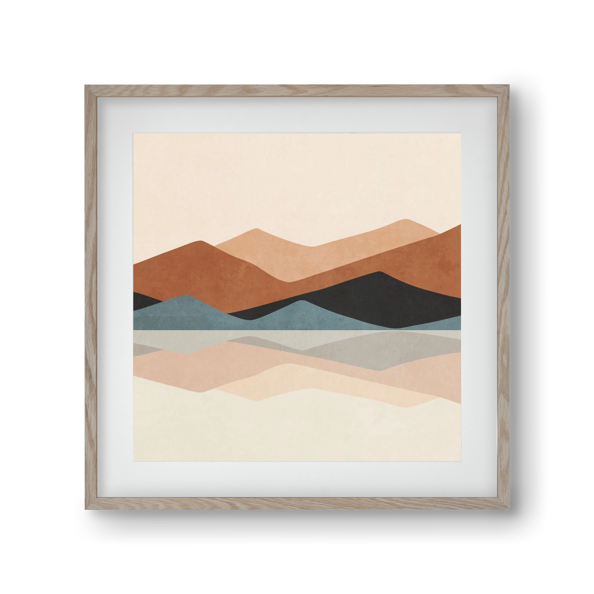 MINIMAL TROPICAL ART - LANDSCAPE 02, 30x30 cm (20x20 cm), Tölgy keret, paszpartuval