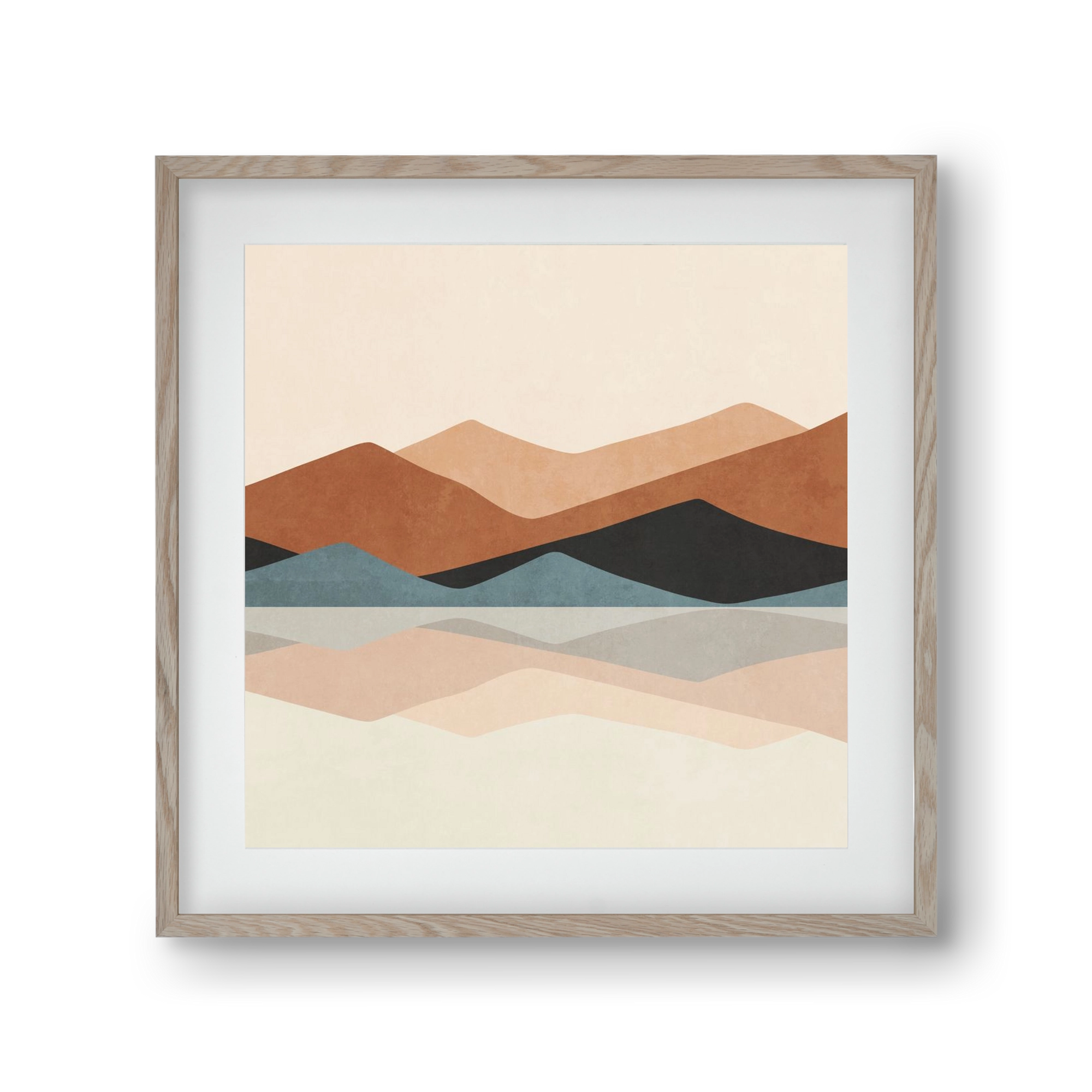 MINIMAL TROPICAL ART - LANDSCAPE 02, 30x30 cm (20x20 cm), Tölgy keret, paszpartuval