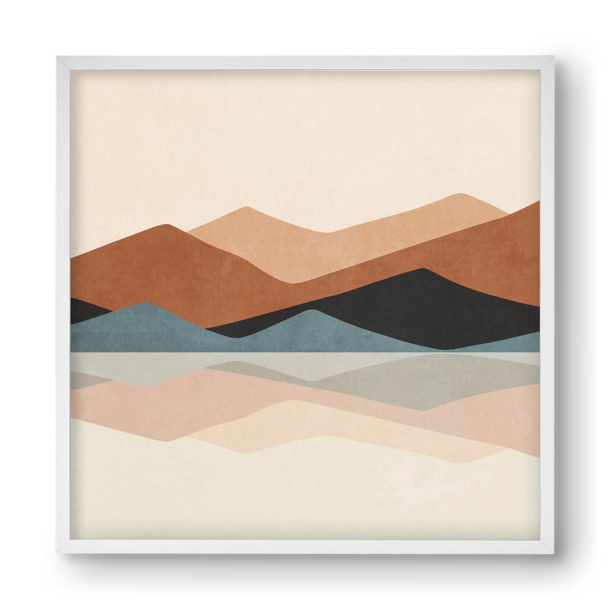 MINIMAL TROPICAL ART - LANDSCAPE 02, 40x40 cm (40x40 cm), Fehér keret