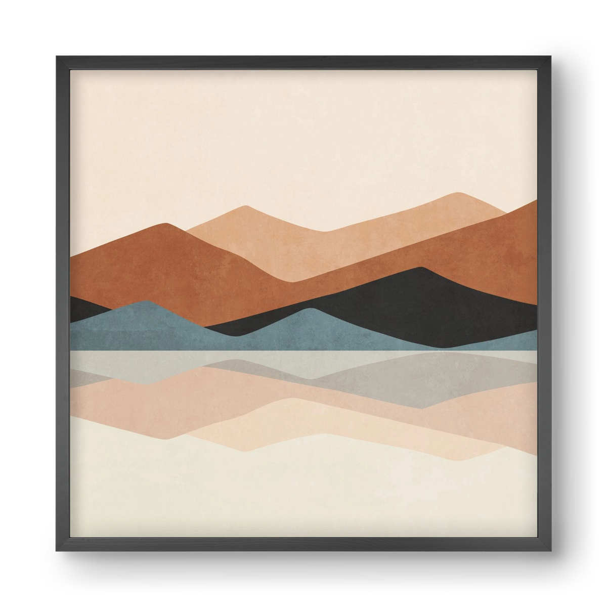 MINIMAL TROPICAL ART - LANDSCAPE 02, 40x40 cm (40x40 cm), Fekete keret