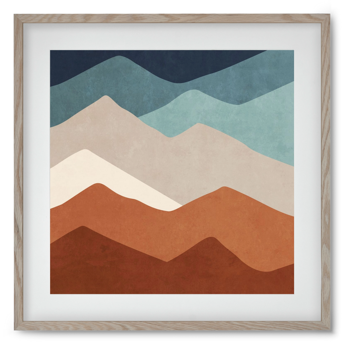 MINIMAL TROPICAL ART - LANDSCAPE 03, 50x50 cm (40x40 cm), Tölgy keret, paszpartuval