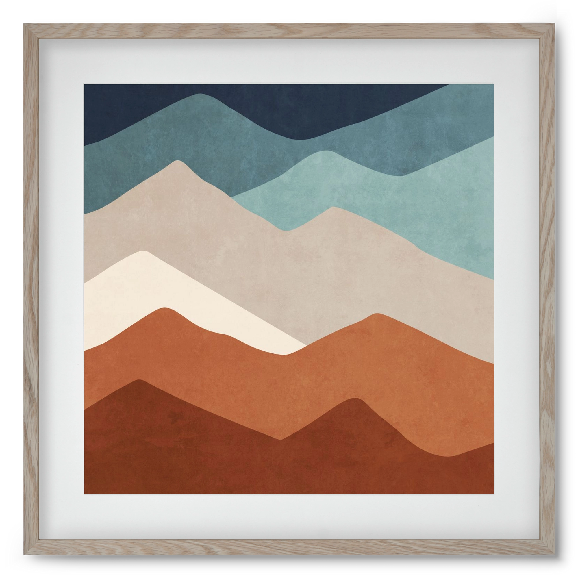 MINIMAL TROPICAL ART - LANDSCAPE 03, 50x50 cm (40x40 cm), Tölgy keret, paszpartuval