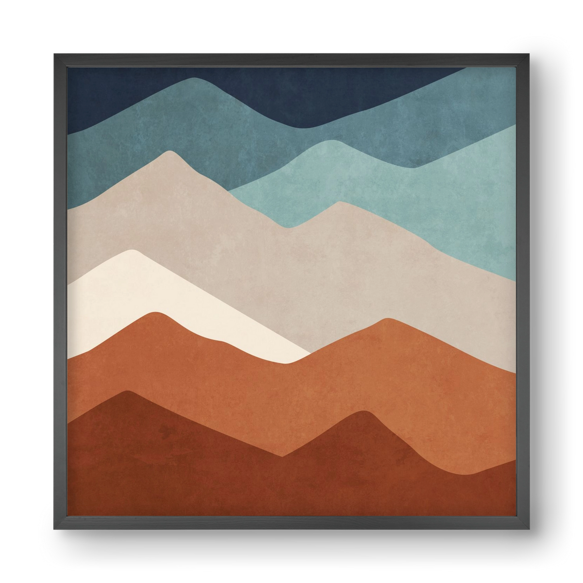 MINIMAL TROPICAL ART - LANDSCAPE 03, 40x40 cm (40x40 cm), Fekete keret