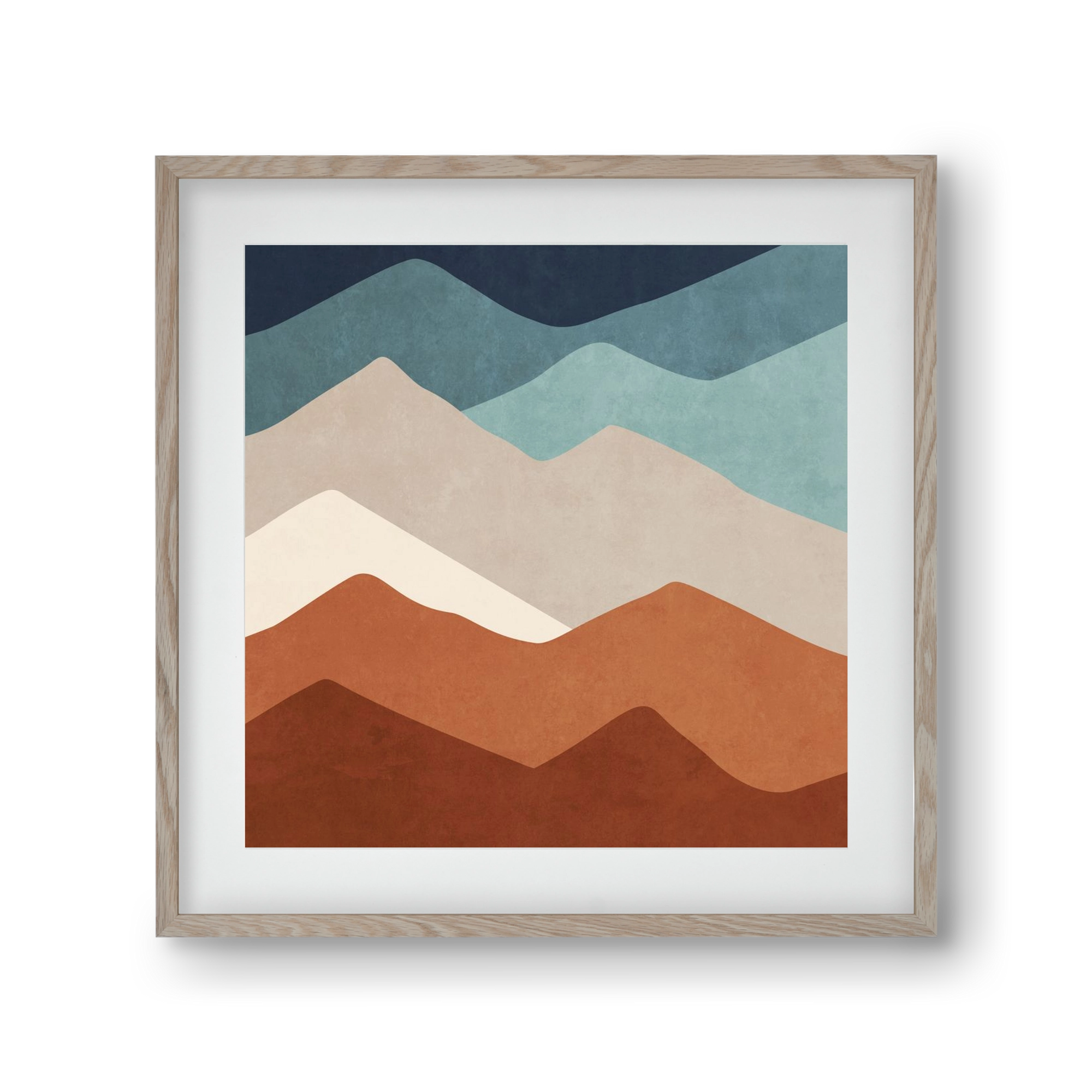 MINIMAL TROPICAL ART - LANDSCAPE 03, 30x30 cm (20x20 cm), Tölgy keret, paszpartuval