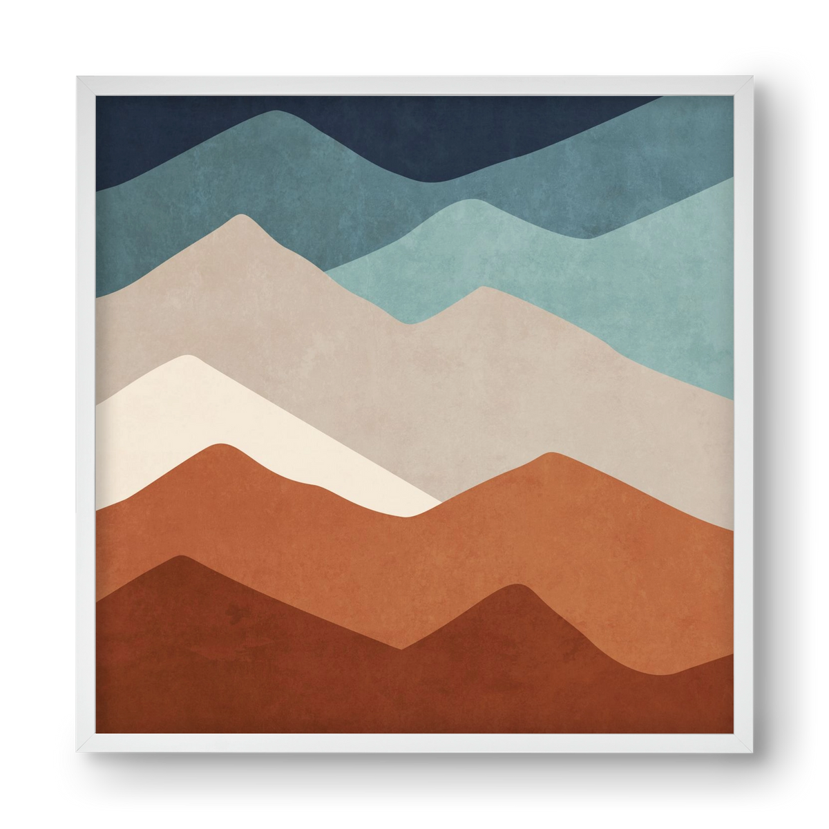 MINIMAL TROPICAL ART - LANDSCAPE 03, 40x40 cm (40x40 cm), Fehér keret